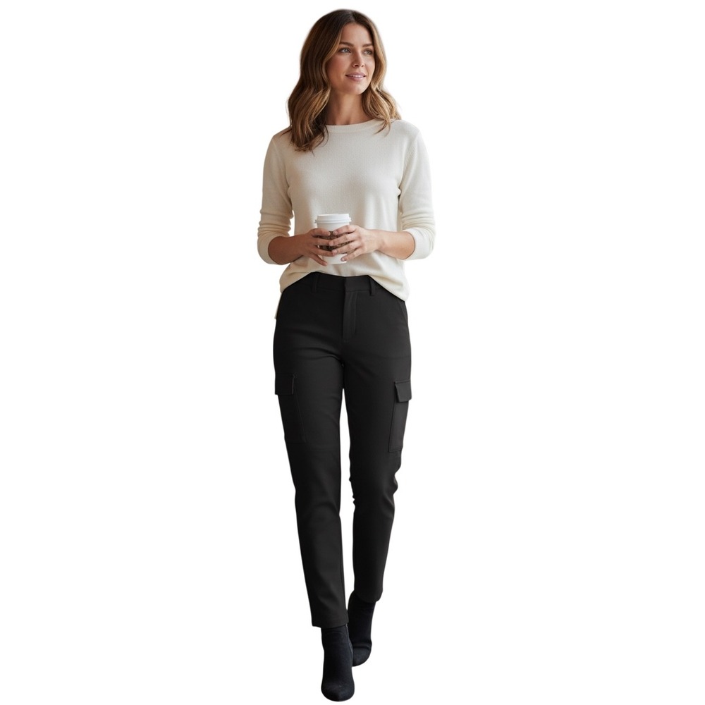 Sanctuary Polished Cargo Pants Black Slim Leg Stretch Trousers Size 31 NWT